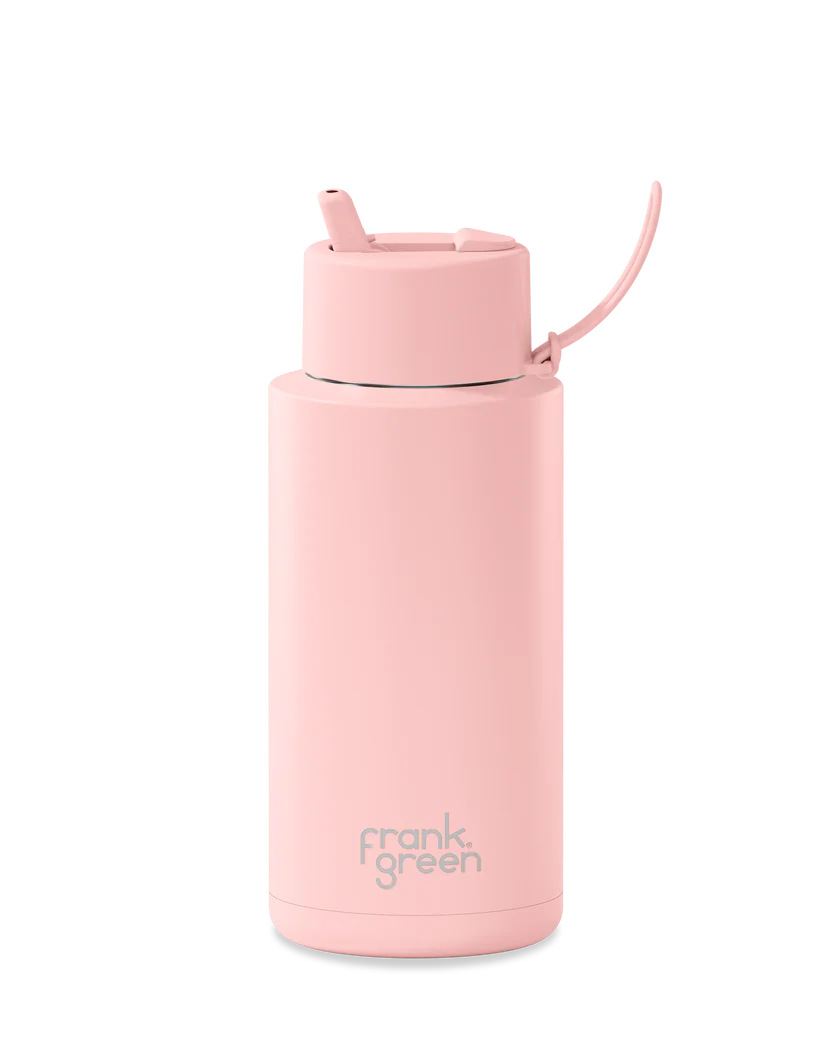 FRANK GREEN 34oz REUSABLE CUP BLUSHED FLIP STRAW LID