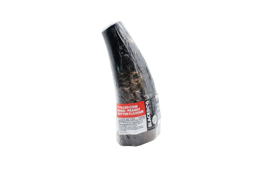 BLACKDOG COW HORN 7" PEANUT BUTTER FILLED