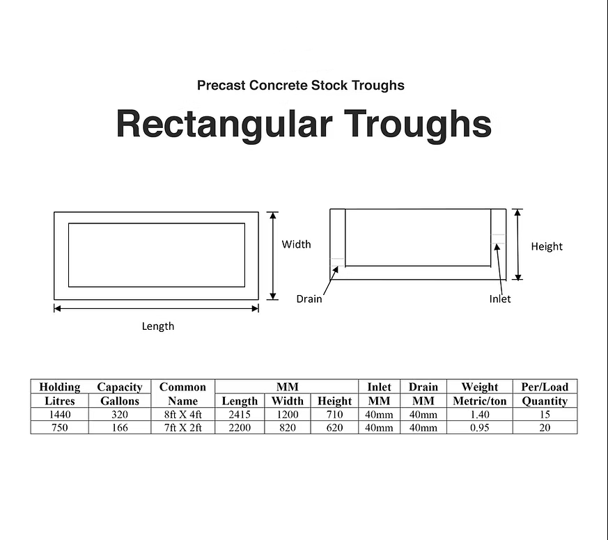 CONCRETE TROUGH RECTANGULAR
