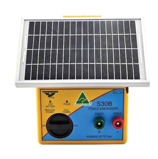 Thunderbird 3KM Solar Electric Fence Energiser S-30B