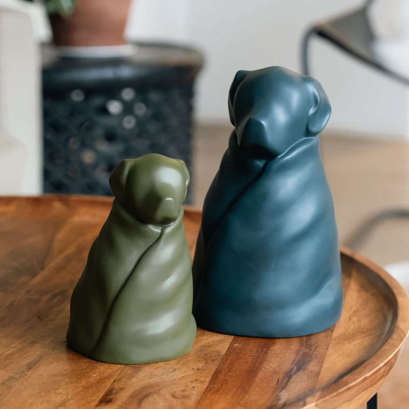 RBM RESIN WRAPPED URN LARGE OLIVE GREEN