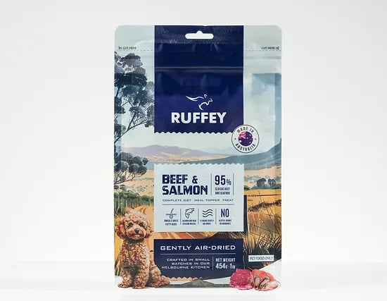 RUFFY AIR DRIED MEAL TOPPER BEEF & SALMON 454G