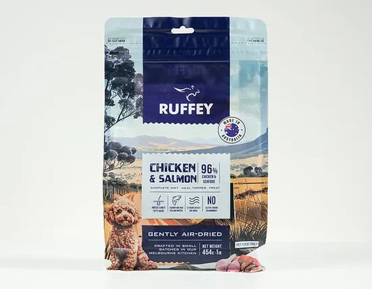 RUFFY AIR DRIED MEAL TOPPER CHICKEN & SALMON 454G