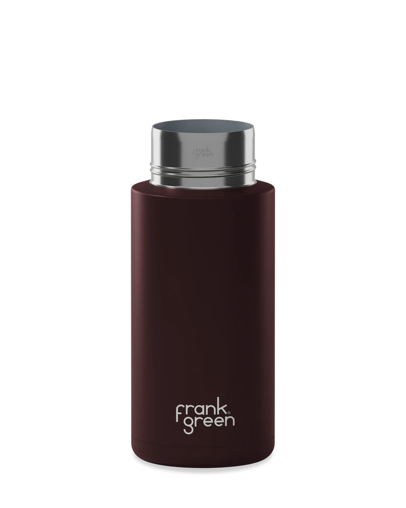 FRANK GREEN 34oz REUSABLE BOTTLE CHOCOLATE WITH GRIP & SIP LID