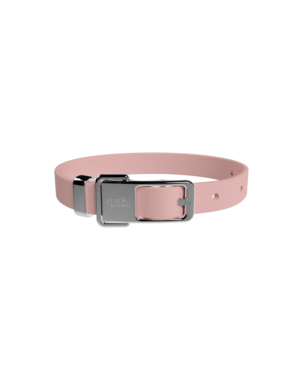 FRANK GREEN PET COLLAR + NAME TAG BLUSHED