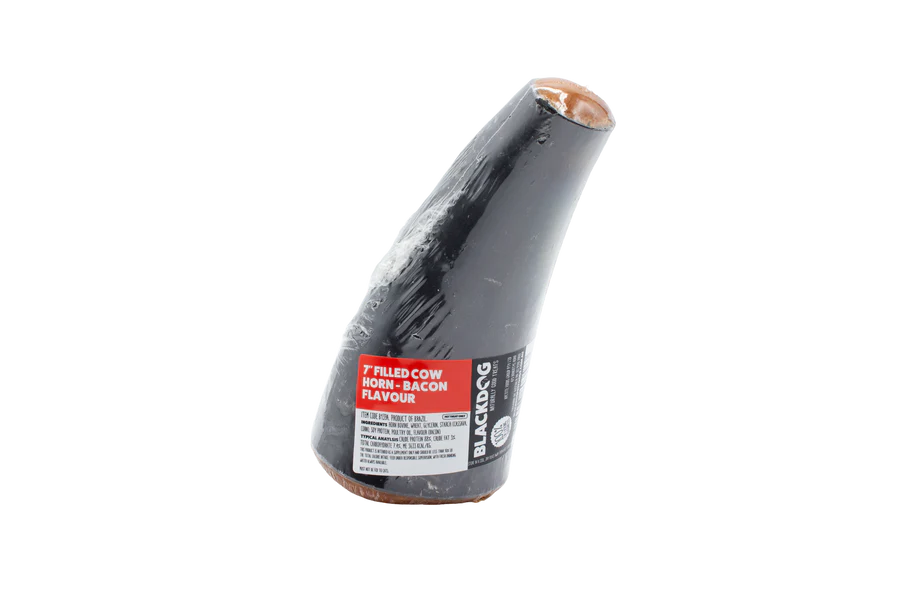 BLACKDOG COW HORN 7" BACON FILLED