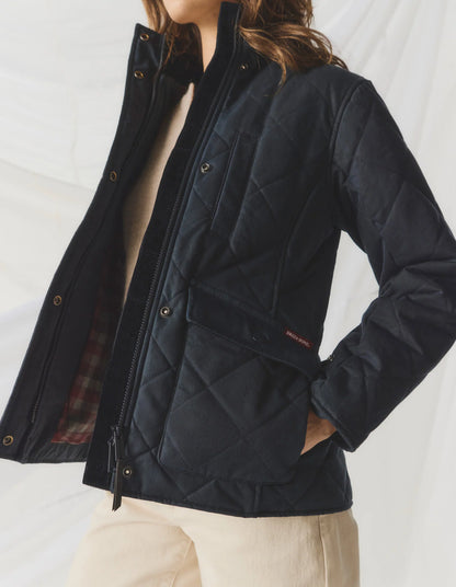 DRIZA-BONE VINTAGE WAX  QUILTED JACKET NAVY