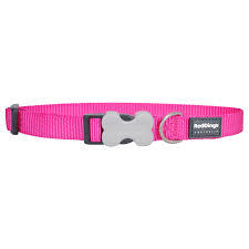 RED DINGO DOG COLLAR CLASSIC HOT PINK