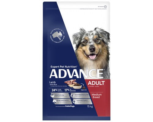 ADVANCE DOG MEDIUM BREED LAMB & RICE 15KG