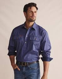 S.Kidman Brockman Half Placket Work Shirt Men