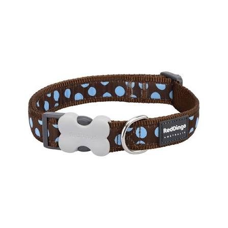 Red Dingo Cat Collar Blue Spots On Brown