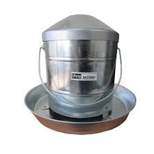 iPetz Chicken Hopper Galvanized Metal 9"