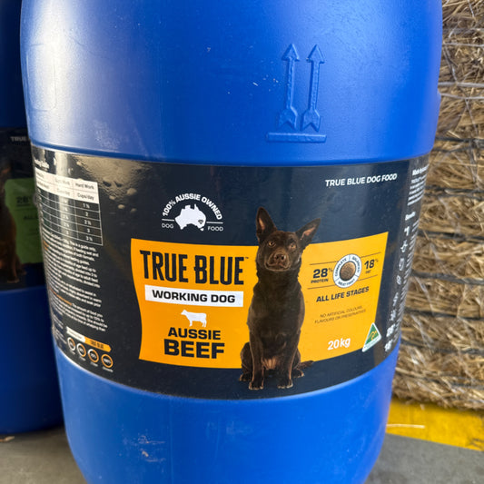 True Blue Working Dog Aussie Beef Barrel 20kg