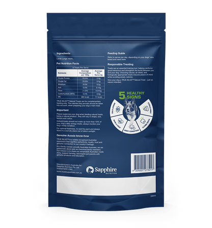 TRUE BLUE AUSSIE LAMB LUNGS 50G
